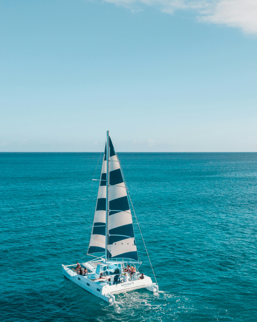 a small boat in a large body of water