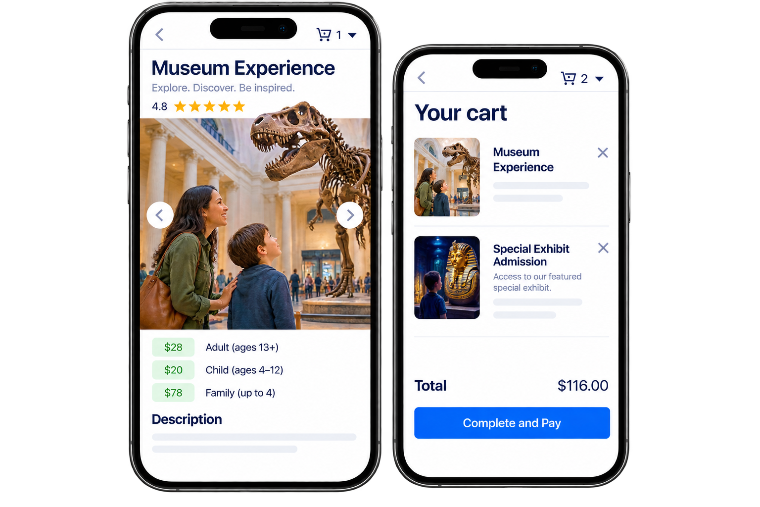 Direct mobile bookings and walk-ups for museums