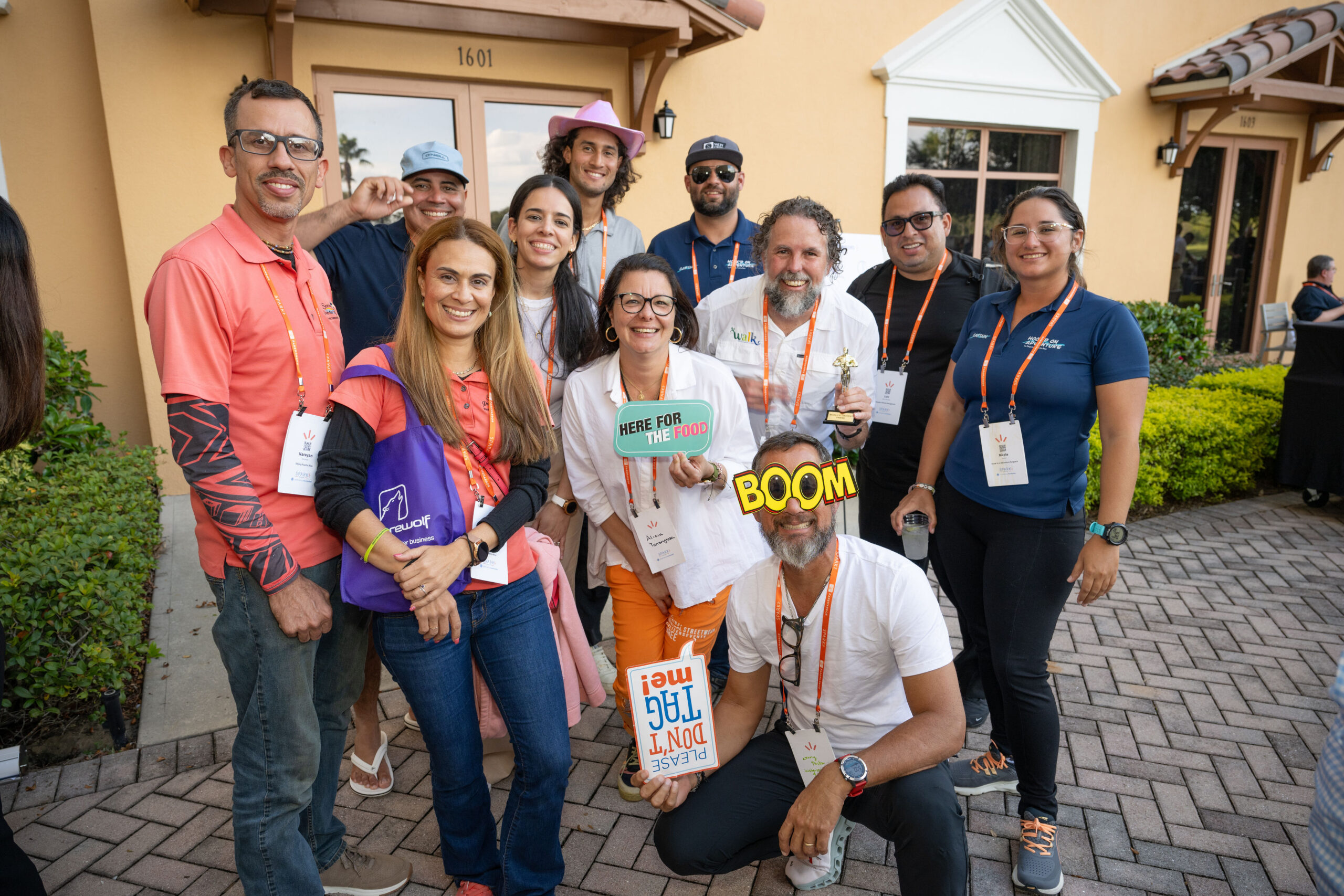 a group of people posing for a photo