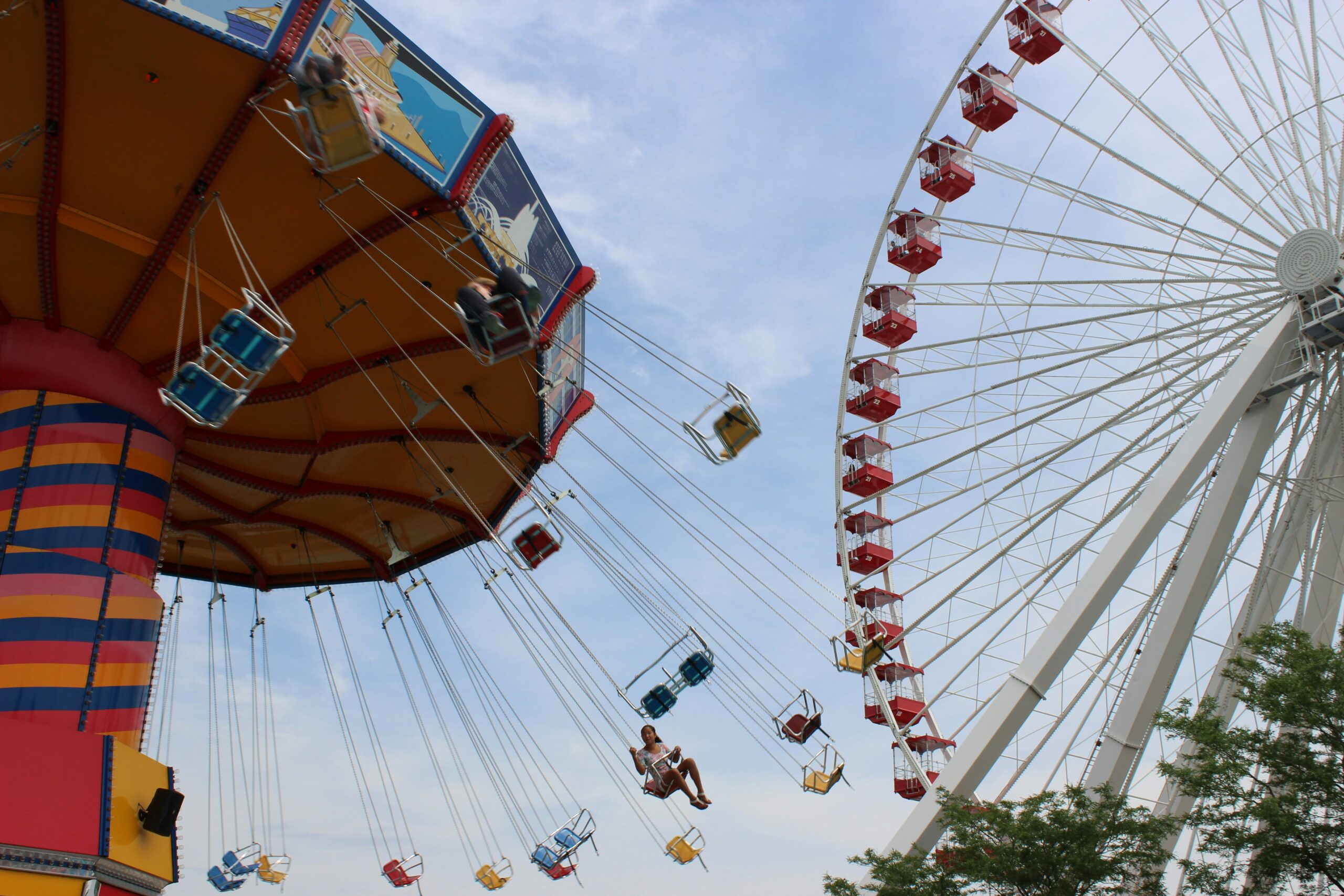 a close up of a state fair